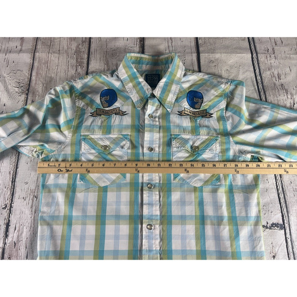 Hollister Snap Up Shirt Men's Medium Long Sleeve Demonio Azul - Picture 9 of 9